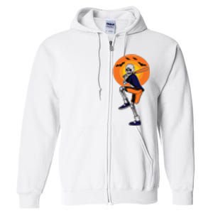 Baseball Skeleton Halloween Boy Baseball Halloween Full Zip Hoodie