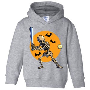 Baseball Skeleton Halloween Boy Baseball Halloween Toddler Hoodie