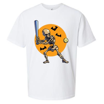 Baseball Skeleton Halloween Boy Baseball Halloween Sueded Cloud Jersey T-Shirt