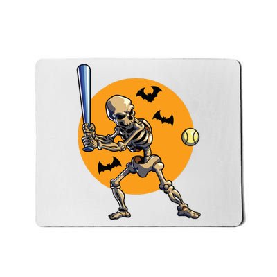 Baseball Skeleton Halloween Boy Baseball Halloween Mousepad