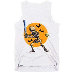 Baseball Skeleton Halloween Boy Baseball Halloween Tank Top