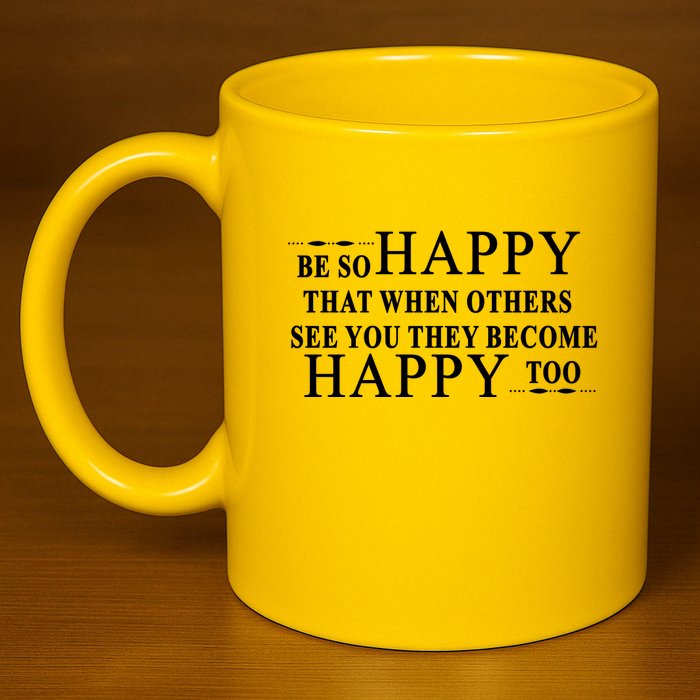BE SO HAPPY THAT WHEN OTHERS SEE YOU THEY BECOME HAPPY TOO POSITIVE MESSAGE 11oz C Handle Ceramic Mug