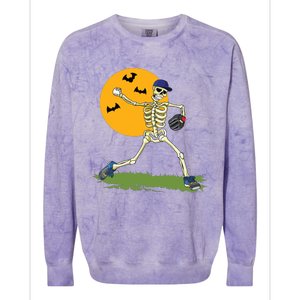 Baseball Skeleton Halloween Boy Baseball Halloween Colorblast Crewneck Sweatshirt