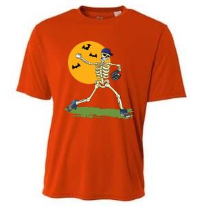 Baseball Skeleton Halloween Boy Baseball Halloween Cooling Performance Crew T-Shirt