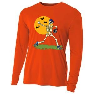 Baseball Skeleton Halloween Boy Baseball Halloween Cooling Performance Long Sleeve Crew