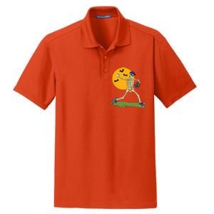 Baseball Skeleton Halloween Boy Baseball Halloween Dry Zone Grid Polo