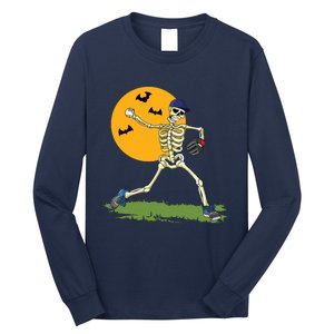 Baseball Skeleton Halloween Boy Baseball Halloween Long Sleeve Shirt