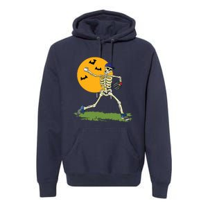 Baseball Skeleton Halloween Boy Baseball Halloween Premium Hoodie