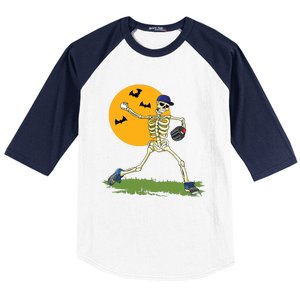 Baseball Skeleton Halloween Boy Baseball Halloween Baseball Sleeve Shirt