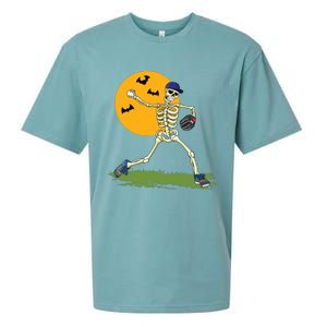 Baseball Skeleton Halloween Boy Baseball Halloween Sueded Cloud Jersey T-Shirt