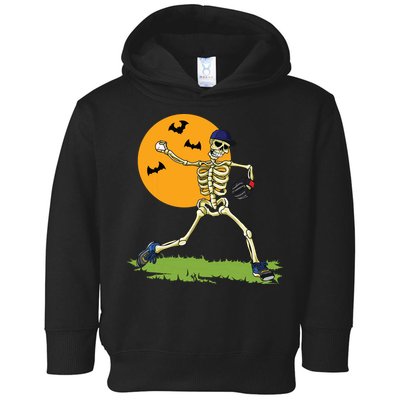 Baseball Skeleton Halloween Boy Baseball Halloween Toddler Hoodie