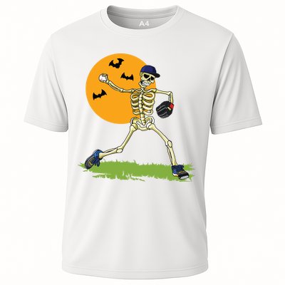 Baseball Skeleton Halloween Boy Baseball Halloween Cooling Performance Crew T-Shirt