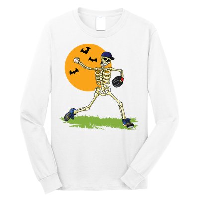 Baseball Skeleton Halloween Boy Baseball Halloween Long Sleeve Shirt