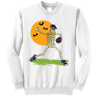 Baseball Skeleton Halloween Boy Baseball Halloween Sweatshirt