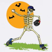 Baseball Skeleton Halloween Boy Baseball Halloween Sweatshirt