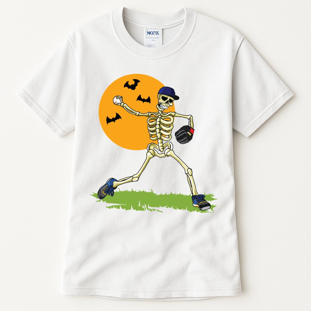 Baseball Skeleton Halloween Boy Baseball Halloween Tall T-Shirt