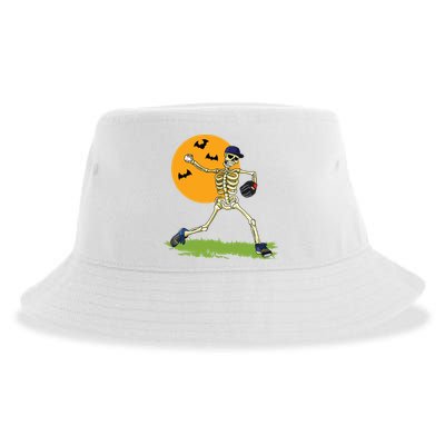 Baseball Skeleton Halloween Boy Baseball Halloween Sustainable Bucket Hat