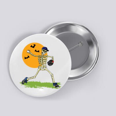 Baseball Skeleton Halloween Boy Baseball Halloween Button