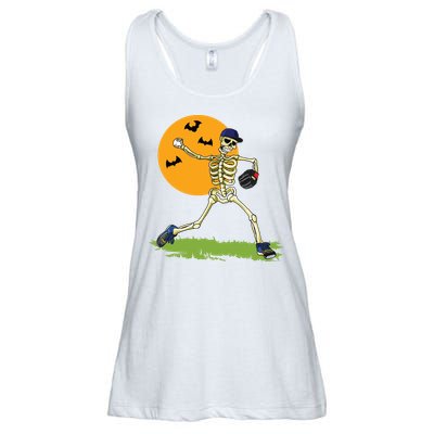 Baseball Skeleton Halloween Boy Baseball Halloween Ladies Essential Flowy Tank