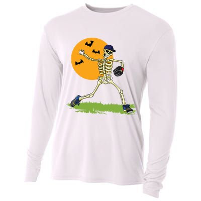 Baseball Skeleton Halloween Boy Baseball Halloween Cooling Performance Long Sleeve Crew