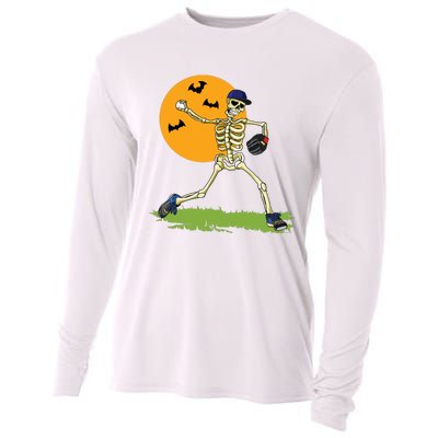 Baseball Skeleton Halloween Boy Baseball Halloween Cooling Performance Long Sleeve Crew