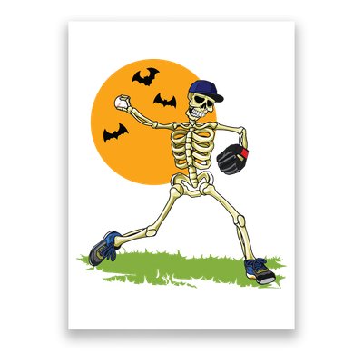 Baseball Skeleton Halloween Boy Baseball Halloween Poster