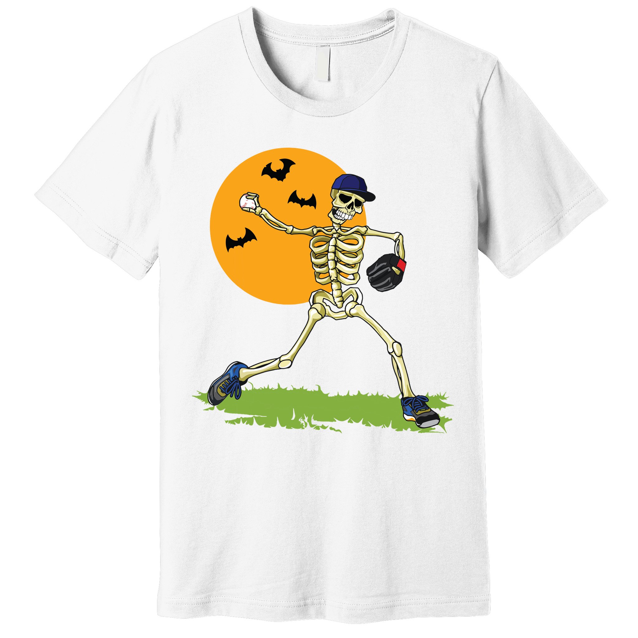 Baseball Skeleton Halloween Boy Baseball Halloween Premium T-Shirt