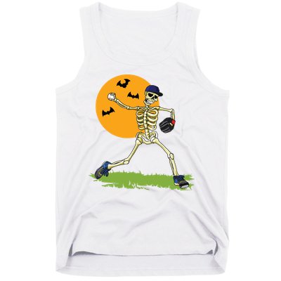 Baseball Skeleton Halloween Boy Baseball Halloween Tank Top