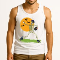 Baseball Skeleton Halloween Boy Baseball Halloween Tank Top