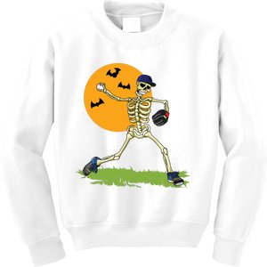 Baseball Skeleton Halloween Boy Baseball Halloween Kids Sweatshirt