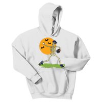 Baseball Skeleton Halloween Boy Baseball Halloween Kids Hoodie