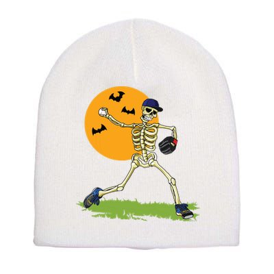 Baseball Skeleton Halloween Boy Baseball Halloween Short Acrylic Beanie