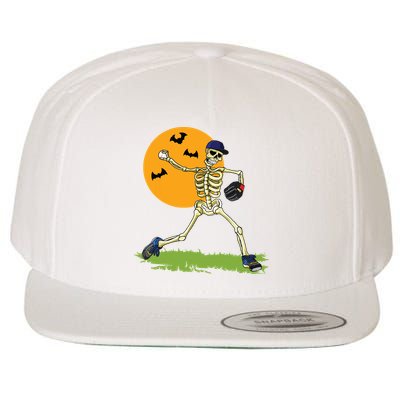Baseball Skeleton Halloween Boy Baseball Halloween Wool Snapback Cap