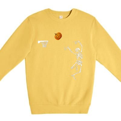 Basketball Skeleton Halloween Skeleton Pumpkin Premium Crewneck Sweatshirt