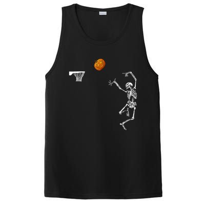 Basketball Skeleton Halloween Skeleton Pumpkin PosiCharge Competitor Tank