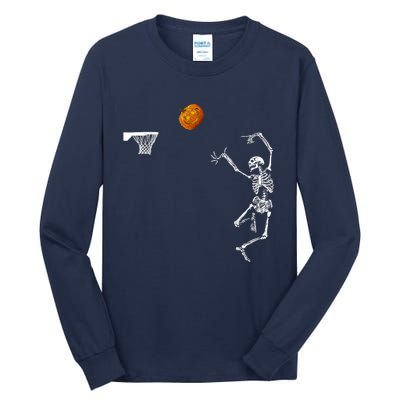 Basketball Skeleton Halloween Skeleton Pumpkin Tall Long Sleeve T-Shirt