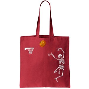 Basketball Skeleton Halloween Skeleton Pumpkin Tote Bag