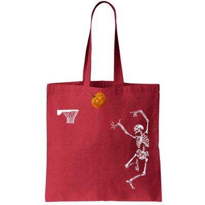 Basketball Skeleton Halloween Skeleton Pumpkin Tote Bag