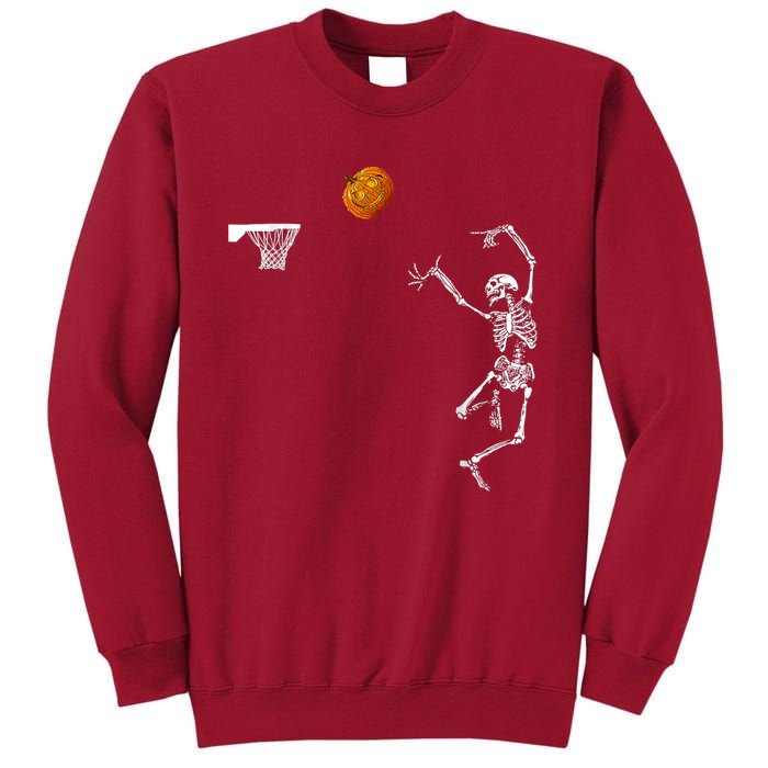 Basketball Skeleton Halloween Skeleton Pumpkin Tall Sweatshirt