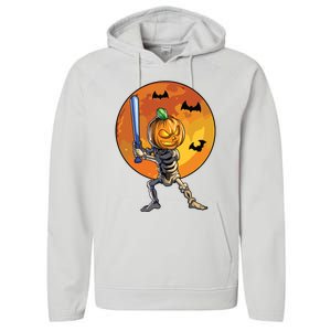 Baseball Skeleton Halloween Boy Baseball Halloween Performance Fleece Hoodie