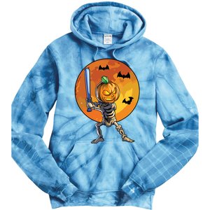 Baseball Skeleton Halloween Boy Baseball Halloween Tie Dye Hoodie