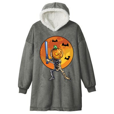 Baseball Skeleton Halloween Boy Baseball Halloween Hooded Wearable Blanket