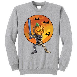 Baseball Skeleton Halloween Boy Baseball Halloween Tall Sweatshirt