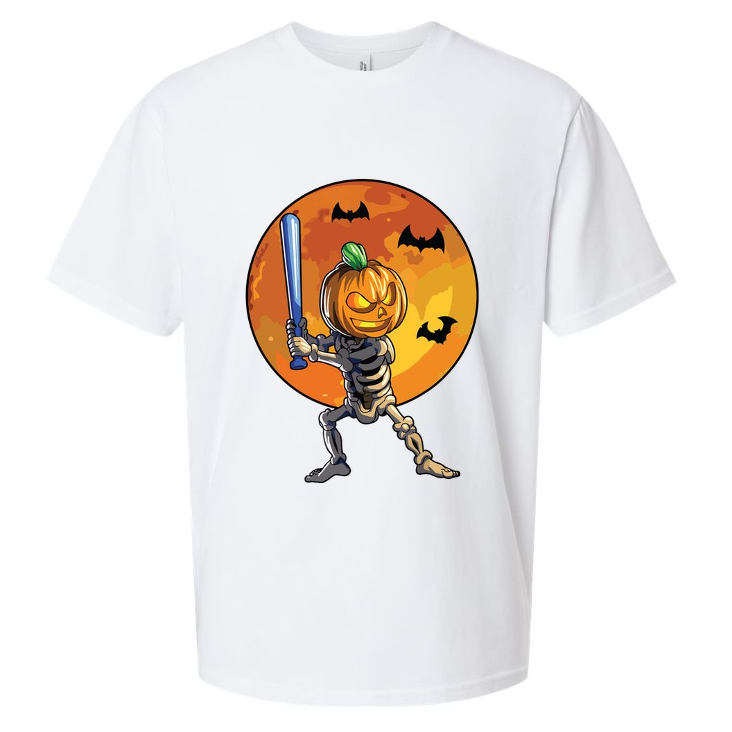 Baseball Skeleton Halloween Boy Baseball Halloween Sueded Cloud Jersey T-Shirt