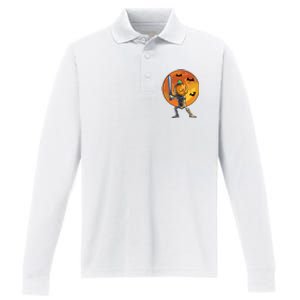 Baseball Skeleton Halloween Boy Baseball Halloween Performance Long Sleeve Polo