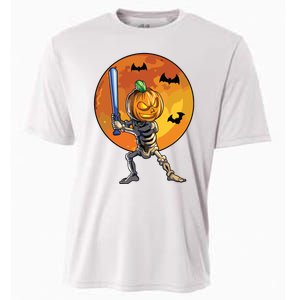 Baseball Skeleton Halloween Boy Baseball Halloween Cooling Performance Crew T-Shirt