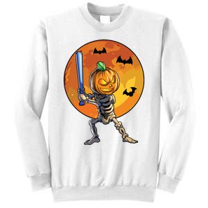 Baseball Skeleton Halloween Boy Baseball Halloween Sweatshirt