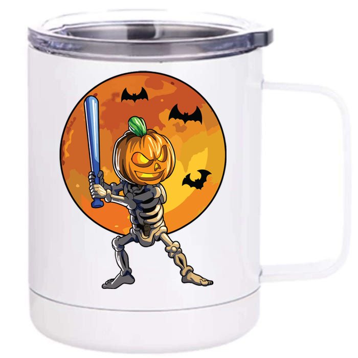 Baseball Skeleton Halloween Boy Baseball Halloween 12 oz Stainless Steel Tumbler Cup