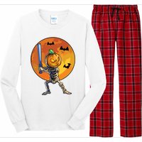 Baseball Skeleton Halloween Boy Baseball Halloween Long Sleeve Pajama Set