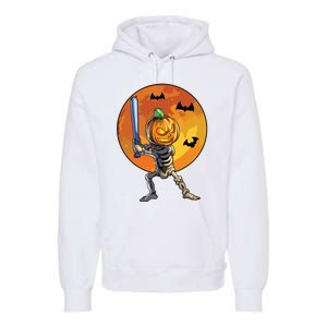 Baseball Skeleton Halloween Boy Baseball Halloween Premium Hoodie